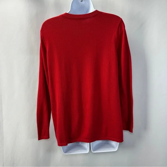 Red Crew Neck Sweater J. Jill Size Small Petite Cotton - Picture 3 of 7